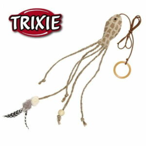 דג קטניפ עם נוצות וחרוזים על גומי טריקסי TRIXIE