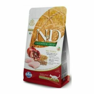 N&D נטורל אנד דלישס חתול - עוף, דגנים קדמונים ורימון סטרלייז - 5 ק"ג