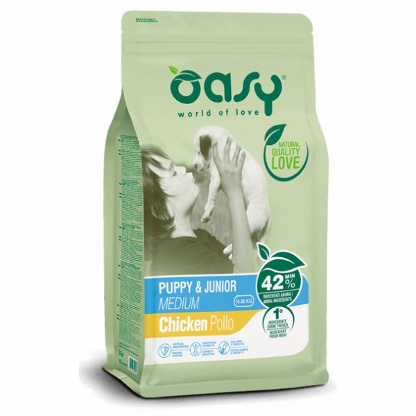 אואסי Oasy לייף סטייג עוף גזע בינוני וגדול גורים 12 ק"ג
