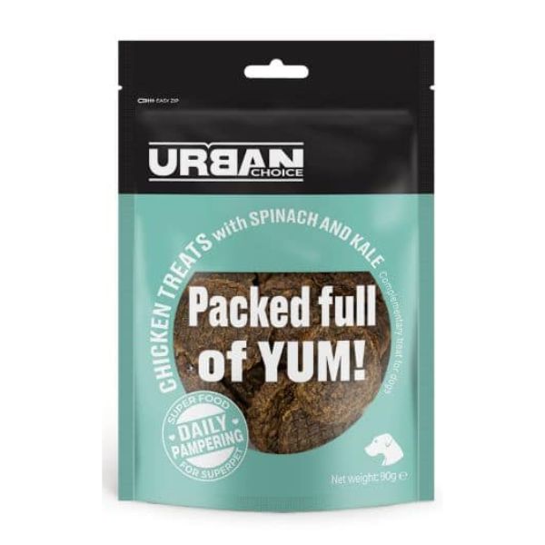 אורבן צויס Urban Choice חטיף לכלבים עוף עם תרד וקייל
