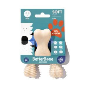 בטר בון Better Bone צעצוע לעיסה לכלבים עוצמה קלה SOFT בטעם בקר - מיני