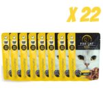 Fine Cat שרוול מעדן פאוץ לחתולים עם עוף - 22 יח * 100 גרם