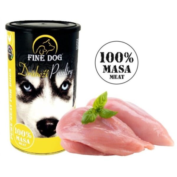 Fine dog מעדן פטה לכלבים עופות - 1200 גרם