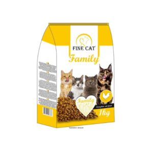Fine cat family מזון יבש בסיסי לחתולים בטעם עוף - 1 ק"ג