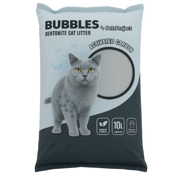 באבלס Pets Project חול לחתולים מתגבש בתוספת פחם פעיל  - 10 ליטר