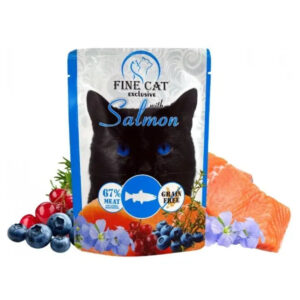 פאוץ חתול 300 גרם סלמון FINE CAT